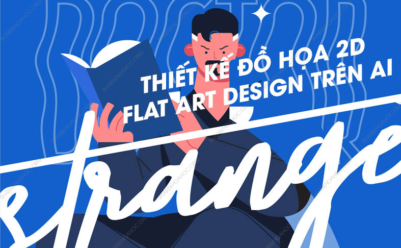 share khoa hoc Thiet Ke Do Hoa 2D Flat Art Design Tren AI Mheeart