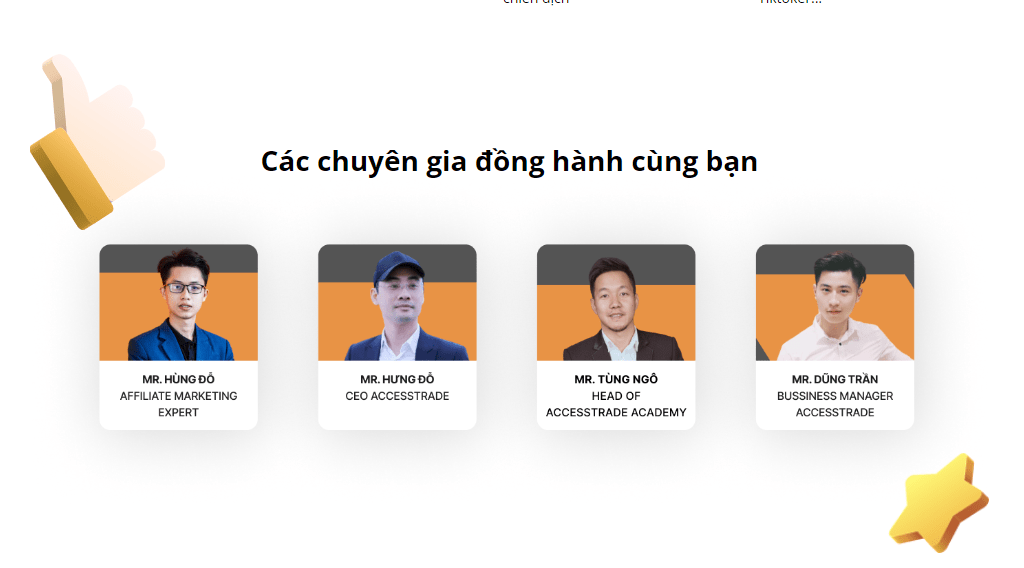 Các Chuyên Gia Đồng Hành Cùng Chương Trình Đào Tạo Affiliate Mastermind