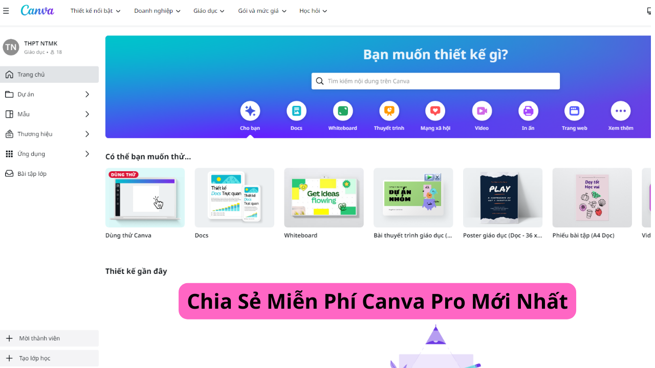 Chia Sẻ Miễn Phí Canva Pro Mới Nhất