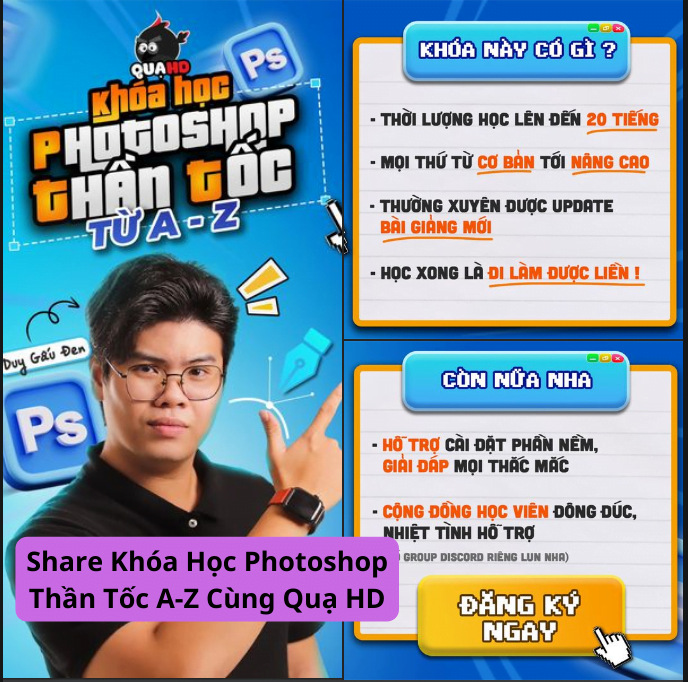 Share Khóa Học Photoshop Thần Tốc A-Z Cùng Quạ HD